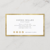 Modern Imitat Gold Border Company Logo Visitenkarte (Rückseite)