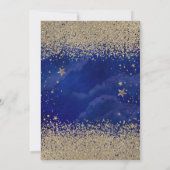 Modern Imitate Gold Diamonds Stars Blue Dreizehn Einladung (Rückseite)