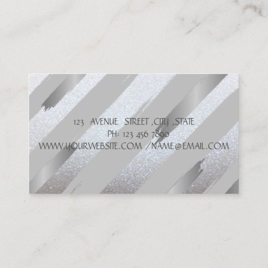 Modern,Imitate Gold Foil Pinselstriche, Glitzer Visitenkarte (Rückseite)