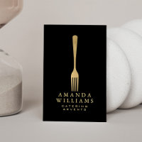 Modern Imitate Gold Gabel Catering Logo auf Black 