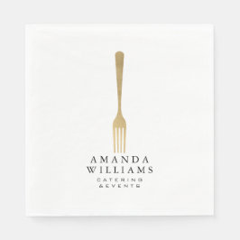 Modern Imitate Gold GFork Catering Logo II Serviette