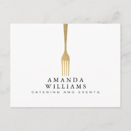 Modern Imitate Gold GFork Catering Logo Postkarte