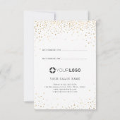 Modern Imitate Gold Glitzer Firmenlogo Dankeskarte (Rückseite)
