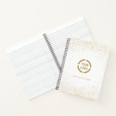 Modern Imitate Gold Glitzer Firmenlogo Notizblock (Innenseite)