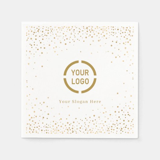 Modern Imitate Gold Glitzer Firmenlogo Serviette (Vorderseite)