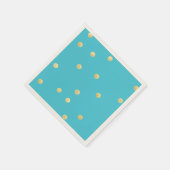 Modern,Imitate Gold Glitzer Polka Dots,Blau Serviette (Ecke)