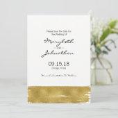 Modern Imitate Gold Pinselstrich Save the Date Kar (Stehend Vorderseite)