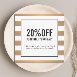 Modern Imitate Gold White Stripes Beauty Salon Cou Rabattkarte