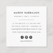 Modern Imitate Rose Gold Fotograf Logo Quadratische Visitenkarte (Rückseite)