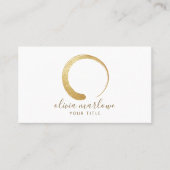 Modern Imitats Gold Circle Logo Visitenkarte (Vorderseite)