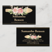Modern Imitats Gold Foil Spoon Catering Logo Schwa Visitenkarte (Vorne/Hinten)