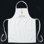 Modern Imitats Gold Gabel Catering Logo auf Weiß Schürze<br><div class="desc">Ein elegantes und luxuriöses Design-Motiv einer Goldgabel aus Imitat zeichne auf dieser personalisierten Schürze die Aufmerksamkeit auf die Imitate goldenen Serifentext für Ihren Namen oder Firmennamen. Erstellt für Catering,  Koch,  Veranstaltungsplaner,  Restaurants oder für den persönlichen Gebrauch. Kunst und Design © 1201AM Design Studio | www.1201am.com</div>