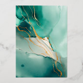 Modern immer für immer Emerald Boho Beach Hochzeit Folieneinladung (Rückseite)