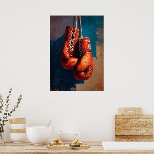 Modern Impressionist Boxing Gloves Strength Poster (Küche)