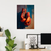 Modern Impressionist Boxing Gloves Strength Poster (Heimbüro)