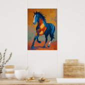 Modern Impressionist Horse Painting Colorful Poster (Küche)