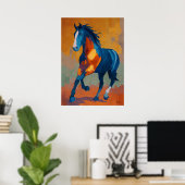 Modern Impressionist Horse Painting Colorful Poster (Heimbüro)