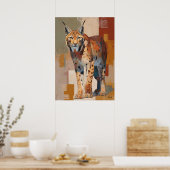 Modern Impressionist Lynx Painting Elegant Poster (Küche)