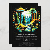 Modern in den Woods-Kindergeburtstag Einladung (Vorne/Hinten)