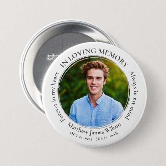 Modern in der Liebe zum Gedächtnis Beerdigung zu h Button (Vorne & Hinten)