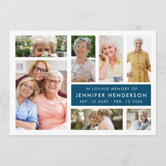 Modern in Love Memory Foto Collage Beerdigung Programm (Vorderseite)