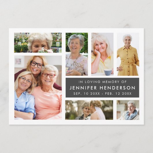 Modern in Love Memory Foto Collage Beerdigung Programm (Vorderseite)