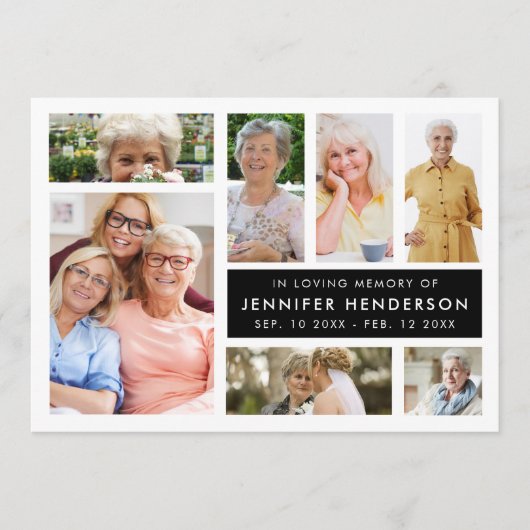 Modern in Love Memory Foto Collage Beerdigung Programm (Vorderseite)