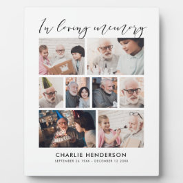 Modern 'In Loving Memory' 8-Foto Collage Fotoplatte