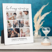 Modern 'In Loving Memory' 8-Foto Collage Fotoplatte (Seite)