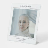 Modern In Loving Memory Funeral Pedestal Sign Sockelschild (Vorderseite)