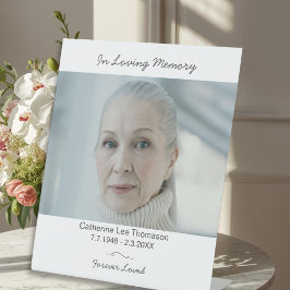 Modern In Loving Memory Funeral Photo Table Sign Sockelschild