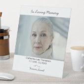 Modern In Loving Memory Funeral Photo Table Sign Sockelschild (In Situ)