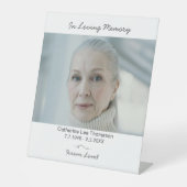 Modern In Loving Memory Funeral Photo Table Sign Sockelschild (Vorderseite)
