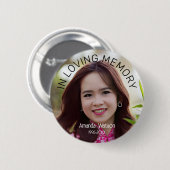 Modern In loving memory Memorial Tribute Button (Vorne & Hinten)