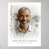 Modern In Loving Memory Photo Script Funeral Foam Poster (Vorne)