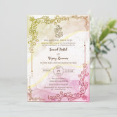 Modern Indian Hindu Wedding Ganesha Logo Einladung (Stehend Vorderseite)