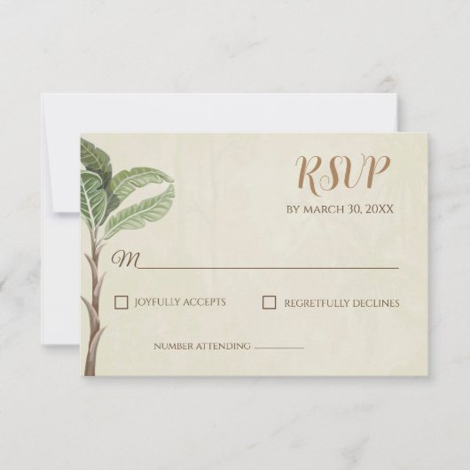 Modern Indian Pichwai Response Card RSVP Karte (Vorderseite)