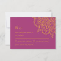 Modern Indian Pink Orange Mehndi Hindu Wedding