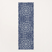 Modern Indigo Blue Spiral Muster Shibori Yogamatte (Vorderseite)