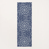 Modern Indigo Blue Spiral Muster Shibori Yogamatte (Rückseite)