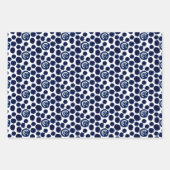 Modern Indigo Navy Shibori Muster Wrapping Sheets Geschenkpapier Set (Vorderseite 3)