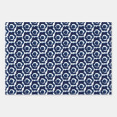Modern Indigo Navy Shibori Muster Wrapping Sheets Geschenkpapier Set (Vorderseite)