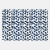 Modern Indigo Navy Shibori Muster Wrapping Sheets Geschenkpapier Set (Vorderseite 2)