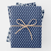 Modern Indigo Navy Shibori Muster Wrapping Sheets Geschenkpapier Set (Beispiel)