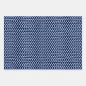 Modern Indigo Navy Shibori Muster Wrapping Sheets Geschenkpapier Set (Vorderseite)