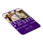 Modern Indigo Save the Date 2 Foto Hochzeit Magnet (Rechte Seite)