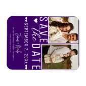 Modern Indigo Save the Date 2 Foto Hochzeit Magnet (Horizontal)