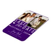 Modern Indigo Save the Date 2 Foto Hochzeit Magnet (Linke Seite)