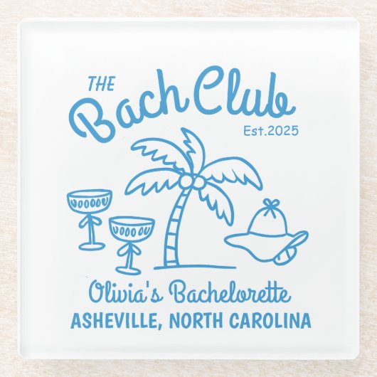 Modern Individuelle Name Island Date Bachelorette  Glasuntersetzer (Vorderseite)