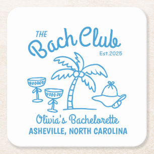 Modern Individuelle Name Island Date Bachelorette Rechteckiger Pappuntersetzer